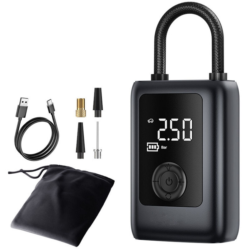 150PSI Elektrische Fahrradpumpe - Tragbare Mini-Fahrradpumpe mit Akku, Schneller Fahrradreifenfüller LCD-Anzeige LED-Licht für Mountainbike/Rennrad