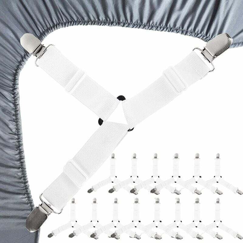 15er-Pack Spannbettlaken-Spanngurte, verstellbarer Bettlakenhalter – dreieckige Spannbettlaken-Clips für Bettlaken, Sofakissen, Matratze