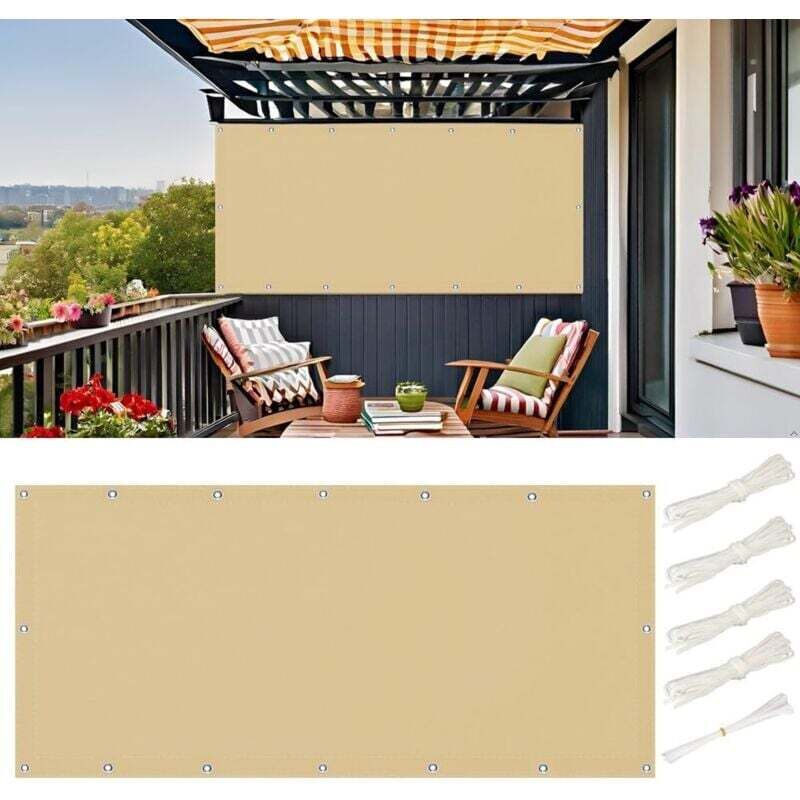 1,5x3m Rechteckiges Wasserdichtes Sonnensegel, Outdoor Schattentuch, Sonnensegel Garten Balkon UV-Schutz für Terrasse Terrasse Outdoor mit Ösen und