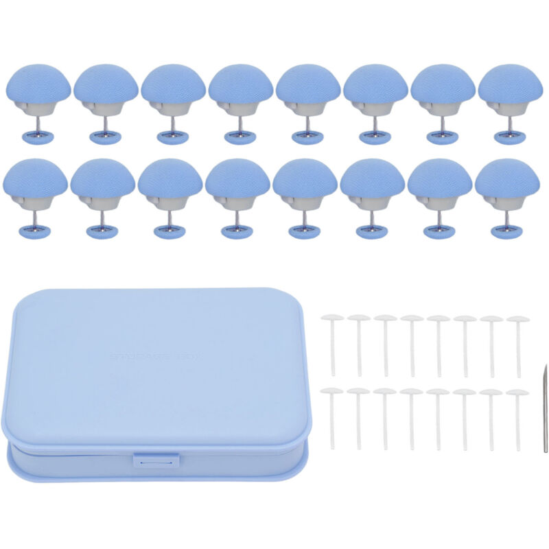 16 Stück Bettdecken-Befestigungsclips in Pilzform, Befestigungsclips für Bettdecken und Heimkissen (Blau)