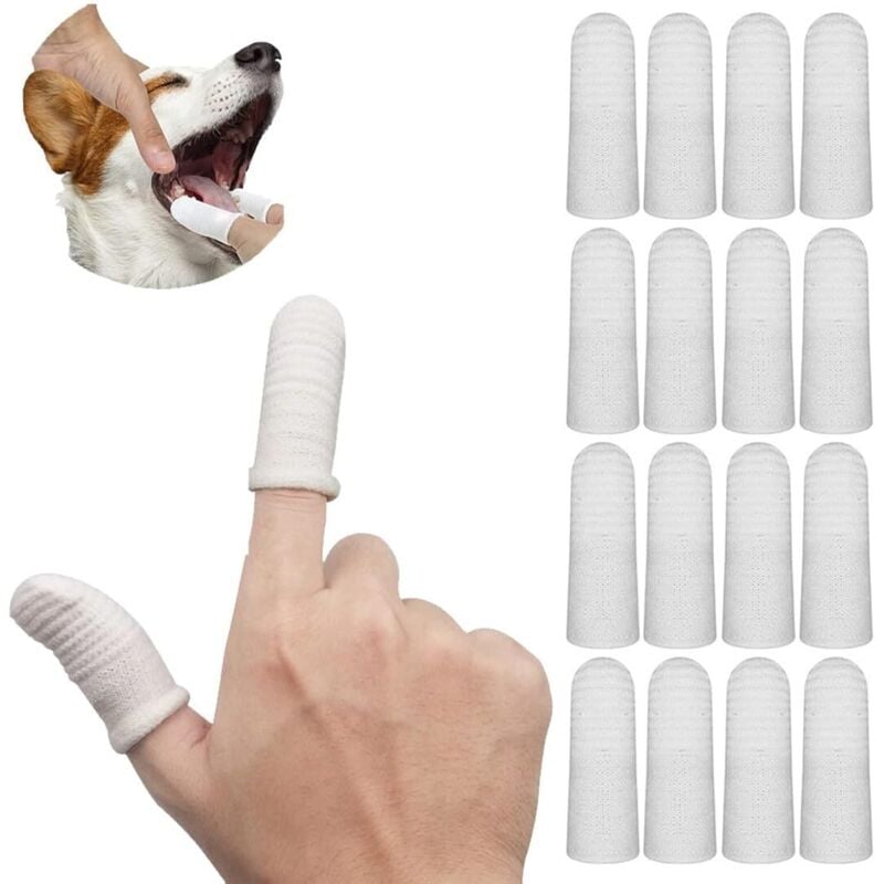 16 Stück Fingerzahnbürste für Hunde, Stoff-Fingerzahnbürste für Haustiere, Zahnhygienebürsten, Fingerzahnbürste für Haustiere, Zahnschutz