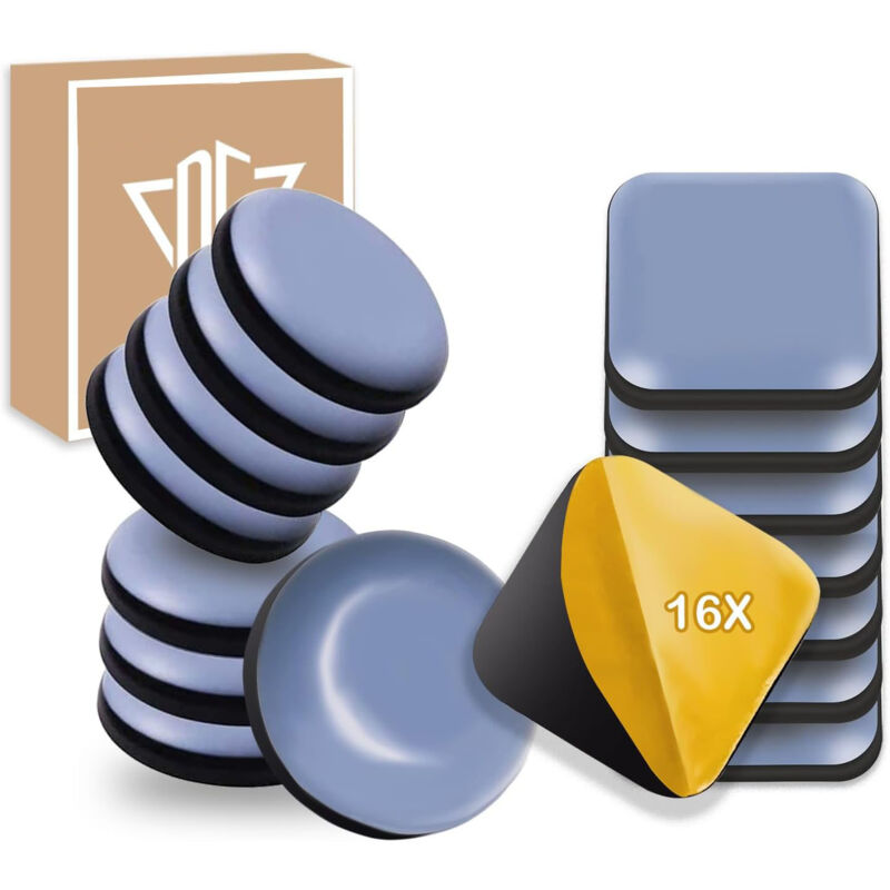 Jn.songs - 16 Stück Möbelgleiter, Teflon Selbstklebende Möbelschieber, Möbelgleiter für Teppiche, Holzböden Teflongleiter Quadratischer - 40mm