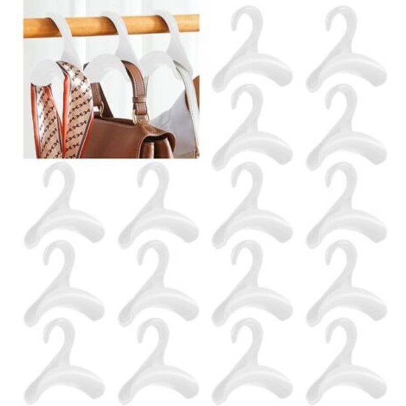 16-teiliges Handtaschen-Hängegestell, 16-teiliger Handtaschen-Organizer, Hängehaken für Kleiderstangen, auch zur Aufbewahrung von Handtaschen, Schals