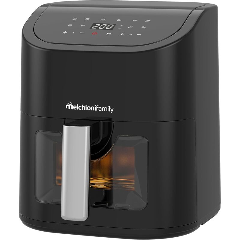 Melchioni - 1600W Heißluftfritteuse 5,2 Liter ,mit Transparentem Fenster Air Fryer