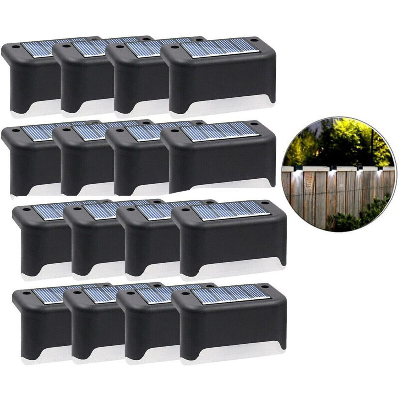 16er-Pack wasserdichte Solarzaunlampen – Solarbrückenlicht, Treppenlampe, LED-Solarlampen für Gartenzaun und Patio-Treppen