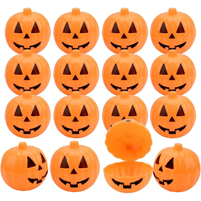 16Stück Halloween Trick or Treat Mini Kürbis Eimer, Kürbis Mini Ornamente, Mini Kürbis Aufbewahrungsbox, Kann Platziert Werden Prank Scary Spielzeug,