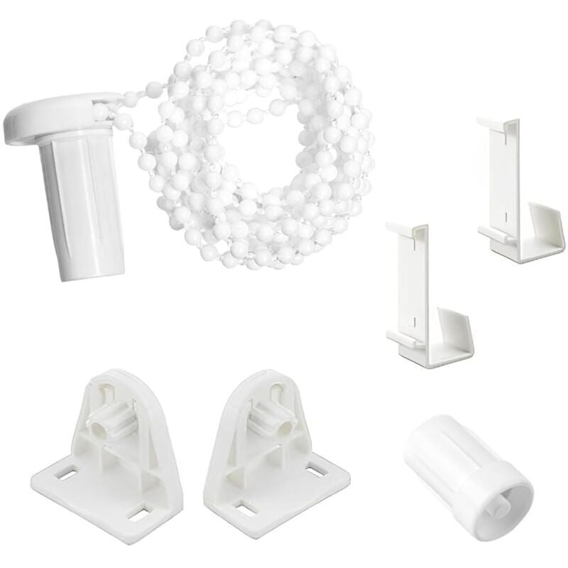 17-mm-Rollo-Befestigungsset, Rollo-Reparaturset, Reparaturset für Seitenrollen (weiß), Rollohalterung für Büro und Zuhause, Weiß