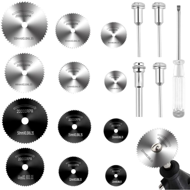 17-teiliges Trennscheiben-Set für Dremel-Zubehör, multifunktionaler HSS-Mini-Rotationsbohrer für Dremel, zum Schneiden von Metall, Holz, Kunststoff
