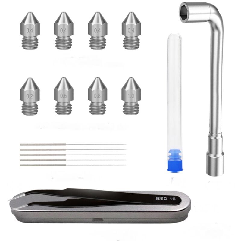 17-teiliges Werkzeugset für 3D-Druckerzubehör, Düsenabstands-Reinigungsnadel, Sechskantschlüssel