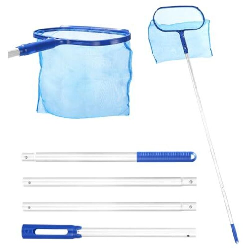 174 cm Oberflächen-Pool-Skimmernetze, Pool-Bodennetze mit 152 cm Teleskopgriff, 34 cm tiefes Pool-Skimmernetz, Pool-Zubehör, für Pool, Spa, Aquarium