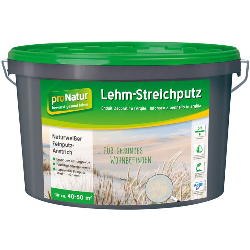 Pro Natur - Pronatur Lehmstreichputz 18 kg 0,5 mm fein weiß Wandfarbe