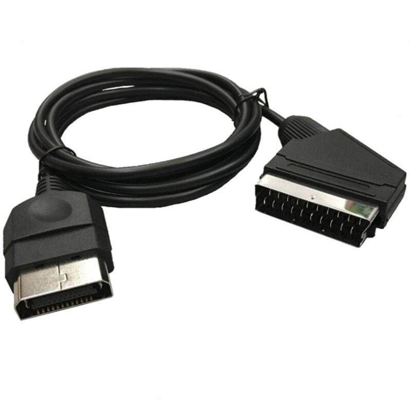 Tlily - 1,8 m/70,87 Zoll RGB-SCART-Kabel, 24-polig, hohe Auflösung, passend für tv av, Scart 360-Spielekonsole