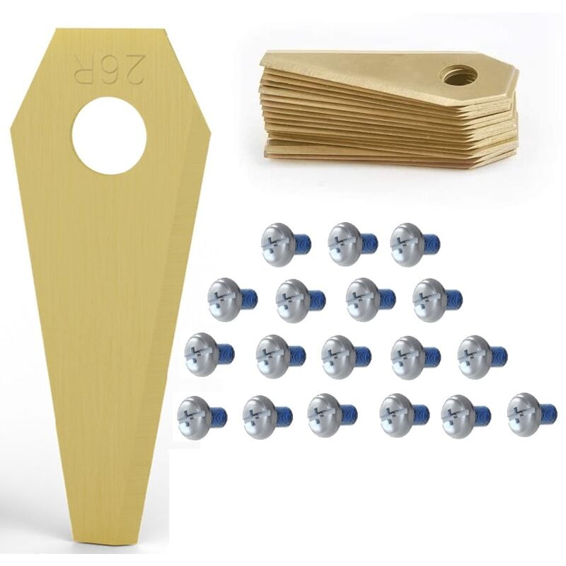 18 Stück Ersatzklingen für Bosch Titanium, Zubehör für Roboter-Rasenmäher + 18 Stück Schrauben, Ersatzmesser für Roboter-Rasenmäher, kompatibel mit