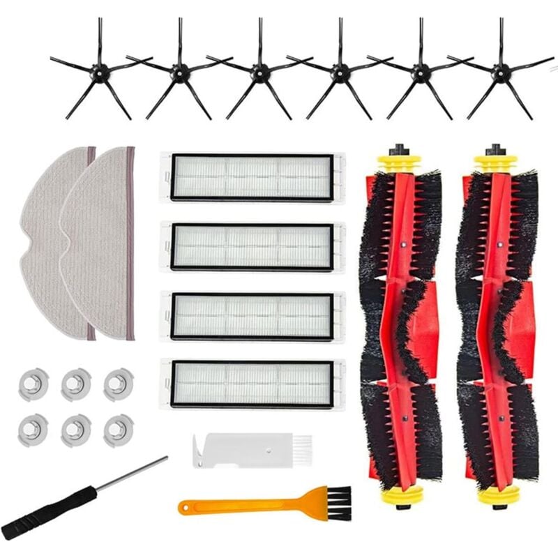 18 Stück Zubehör Ersatzteile für Xiaomi Roborock S5 Max S6 S6 Pure S6 MaxV S50 S51 S55 S5 Staubsauger-Teile Ersatzteile 2 Hauptbürste 6 Seitenbürste