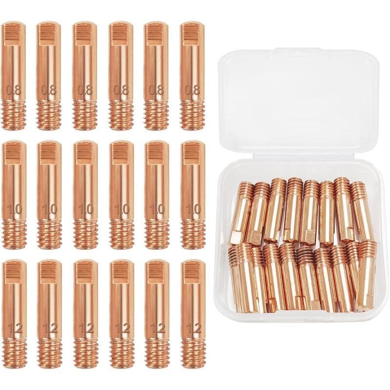 18-teilige MIG-Schweißdüsen 0,8 mm/1 mm/1,2 mm Zufuhrdüse für 15AK MIG/MAG-Schweißgerät – Kupferleitfähiges Düsenset für Schweißbrenner