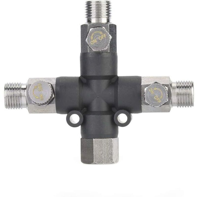 1/8-Zoll-Metall-Dreiwege-Spritzpistolen-Montagezubehör für Luftkompressoradapter, verstellbarer Airbrush-Anschluss und weiteres Künstlerbedarf