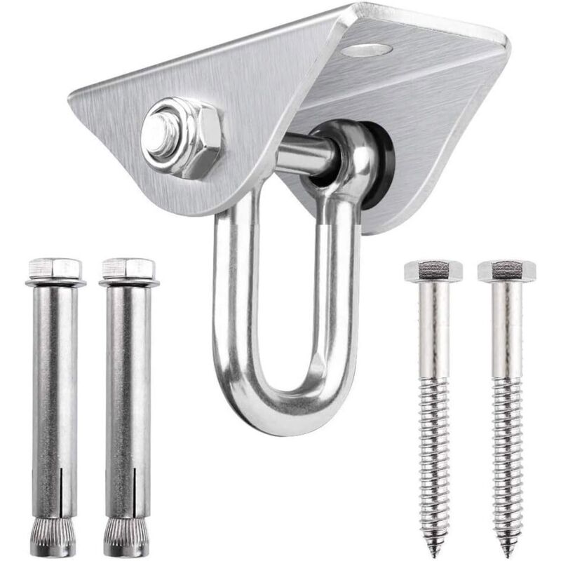180° drehbarer Deckenhaken aus Edelstahl für Beton, Holz, Hängematten, Gartenstühle, Schaukeln, Yoga-Ausrüstung und Lasten über 450 kg