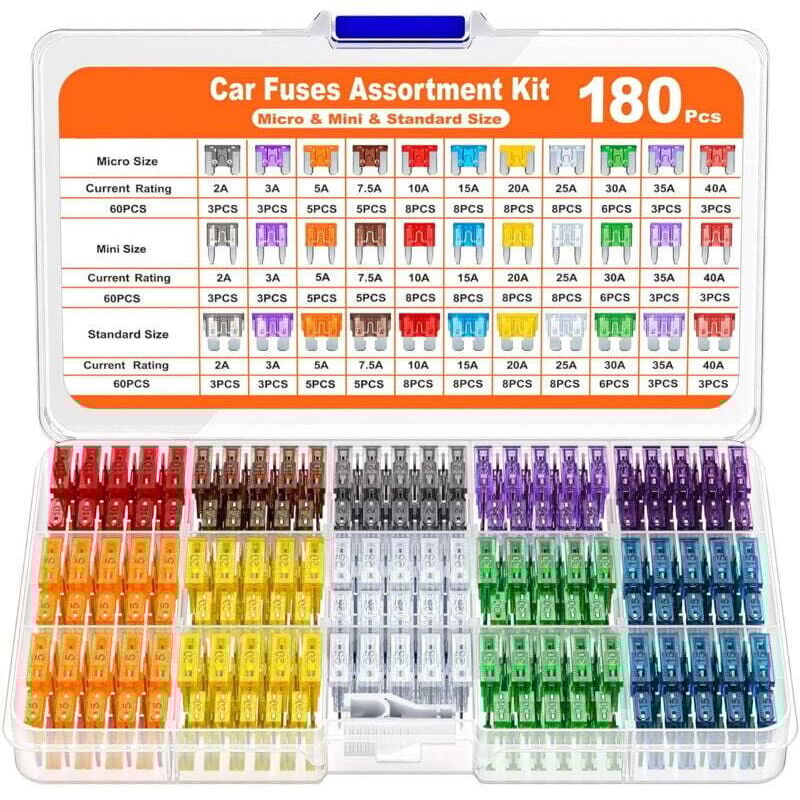 180 Kfz-Sicherungen, Kfz-Sicherungen, Mini-Kfz-Sicherungen, Motorradsicherungen, Sicherungskasten, Kfz-Sicherungen, LKW-/Motorradsicherungen
