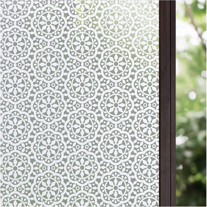 (30 x 300 cm) Blendschutz-Fensterfolie, selbstklebend, Verdunkelungs-Sichtschutz-Fensterfolie, mattiertes Milchglas, dekorativ für Badezimmer,