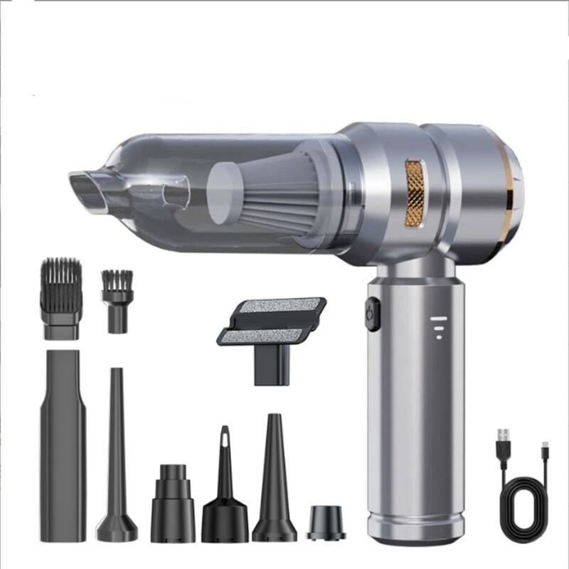 18000PA Handstaubsauger, 4-in-1 Mini-Akkustaubsauger mit bürstenlosem Motor, 6000 mAh Akku Typ C, Luftstaubsauger & Luftgebläse & Pumpe für Auto,