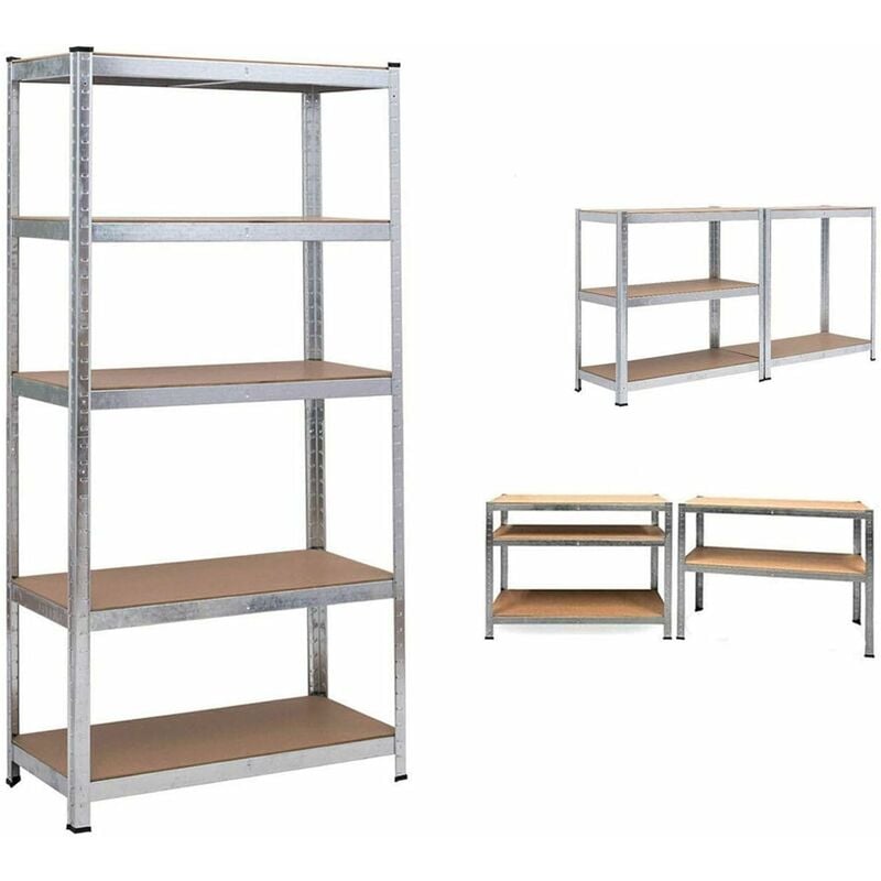 180x90x40cm Schwerlastregal Metall Lagerregal Regal Metallregal Garagenregal Lagerregal Werkstattregal bis 875 kg Belastbar, 5 verstellbare Ablagen