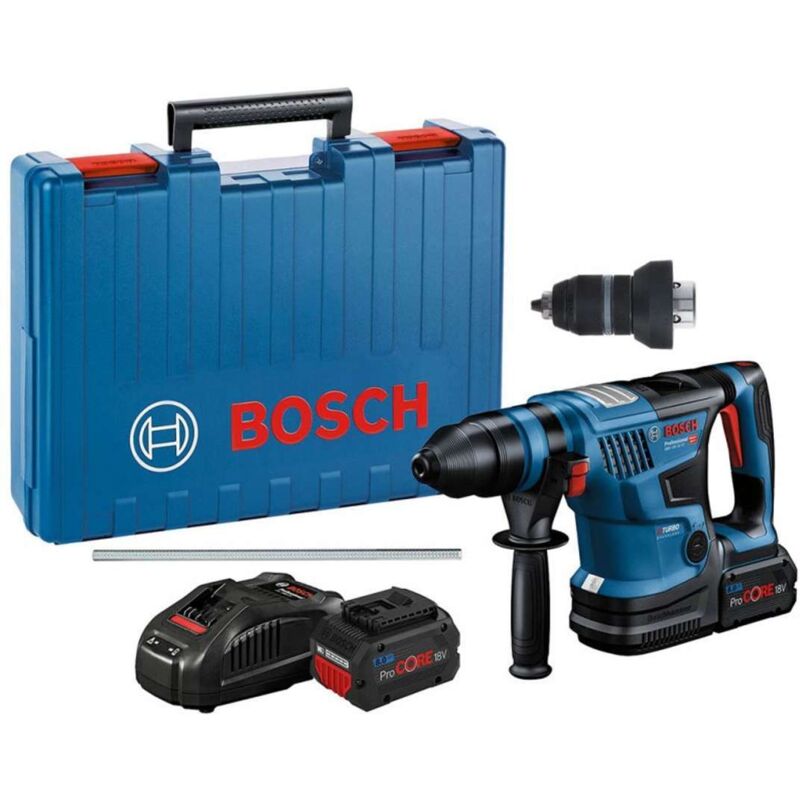 Bosch Akku-Bohrhammer biturbo gbh 18V-34 cf mit 2x 8,0 Ah ProCore Akkus + Lader