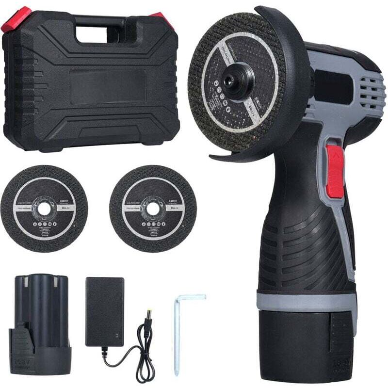 19500 U/min 16,8 V Akku-Winkelschleifer, professioneller Akku-Winkelschleifer mit 1 x 1500 mAh Akku, 2 Trennscheiben, Winkelschleifer zum Schneiden,