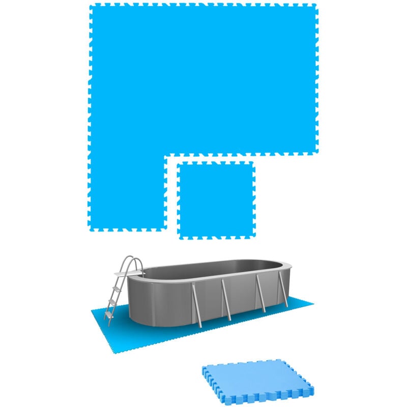 Eyepower - 1,9m² Poolunterlage - 8 Große Poolmatten - 50x50 Outdoor Pool Bodenschutzmatte