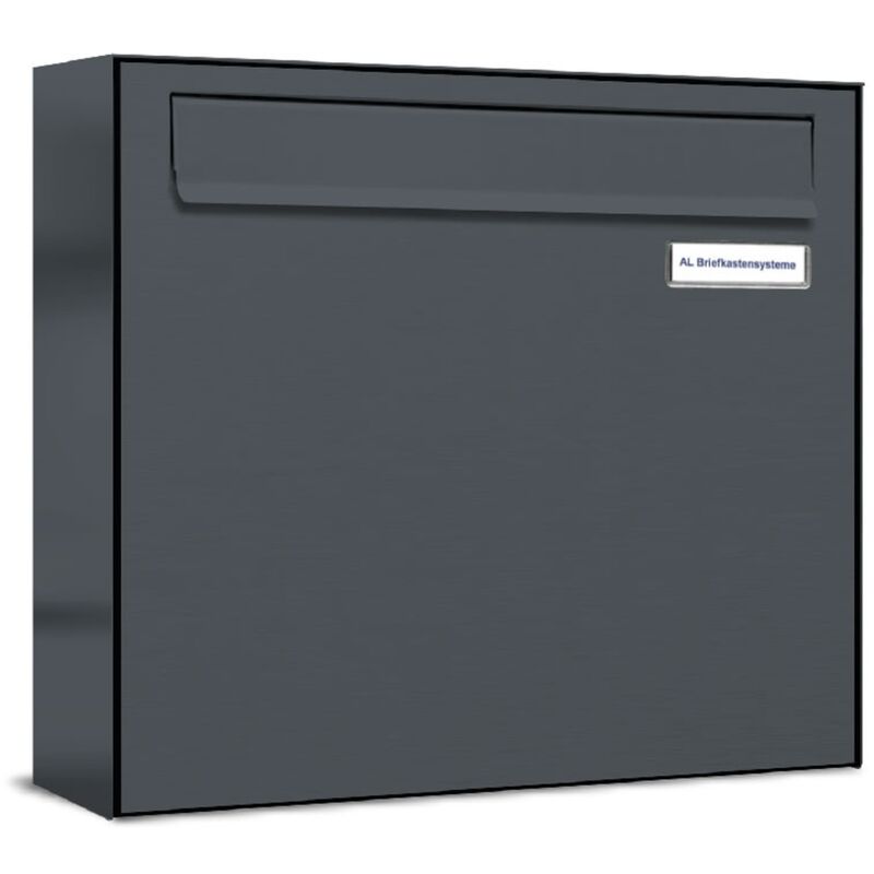 Al Briefkastensysteme - 1er Briefkasten-Anlage Tür- Zaundurchwurf ral 7016 Anthrazit