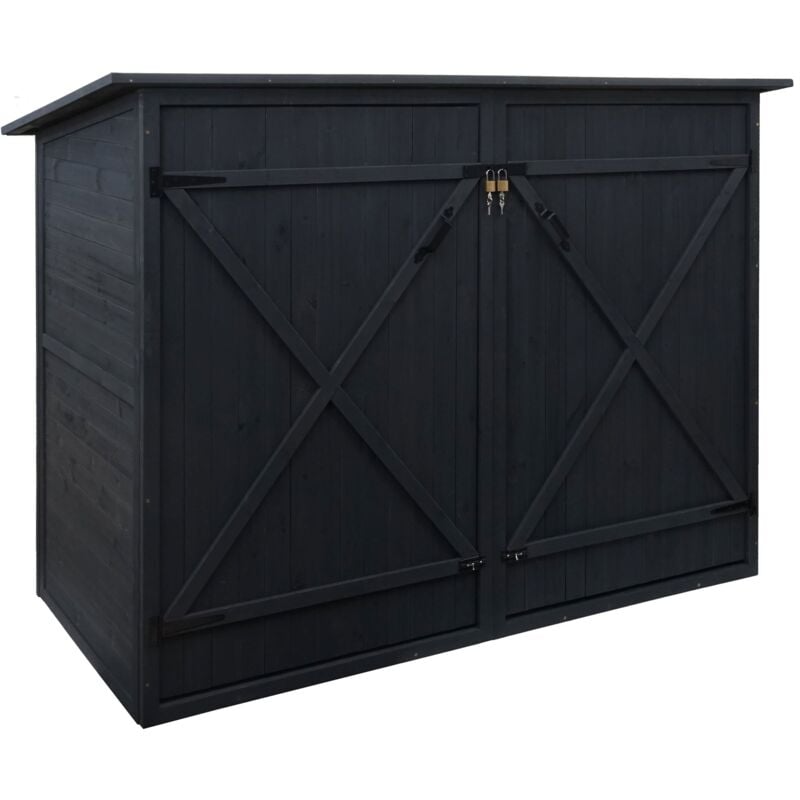 HHG - 1er-Fahrradgarage 670, Fahrradbox Geräteschuppen Gerätehaus, mvg abschließbar 152x184x98cm anthrazit
