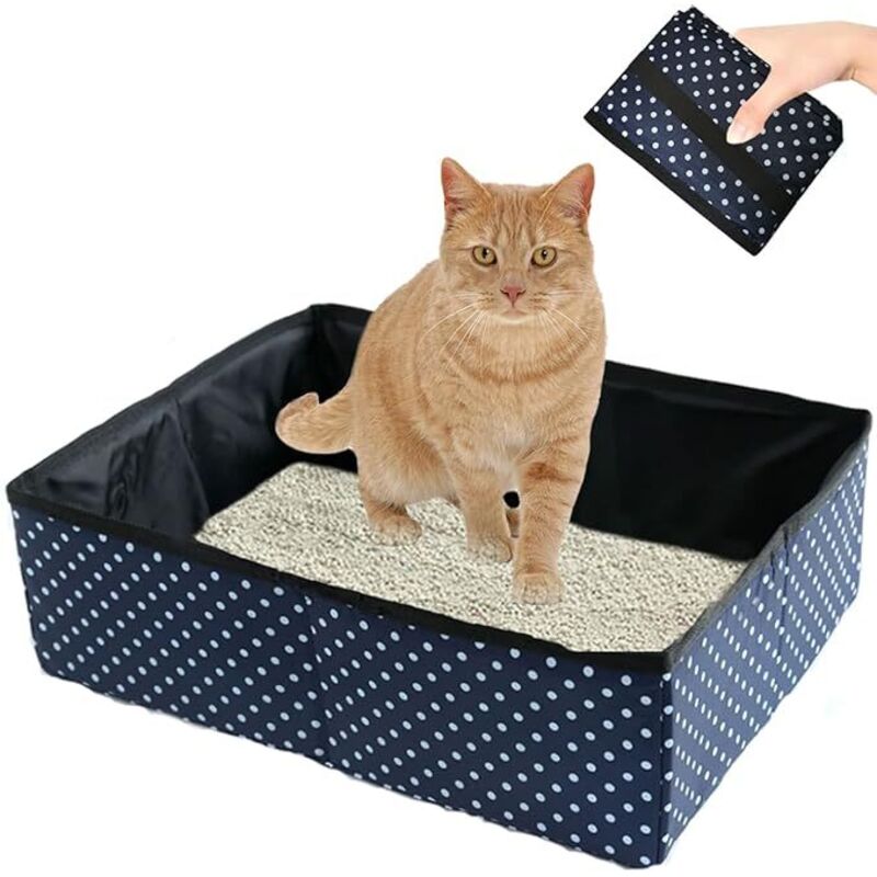 Stück faltbare Katzentoilette, tragbare Katzentoilette für unterwegs, zusammenklappbare Katzentoilette für Haustiere, wasserdicht, sauber für Zuhause