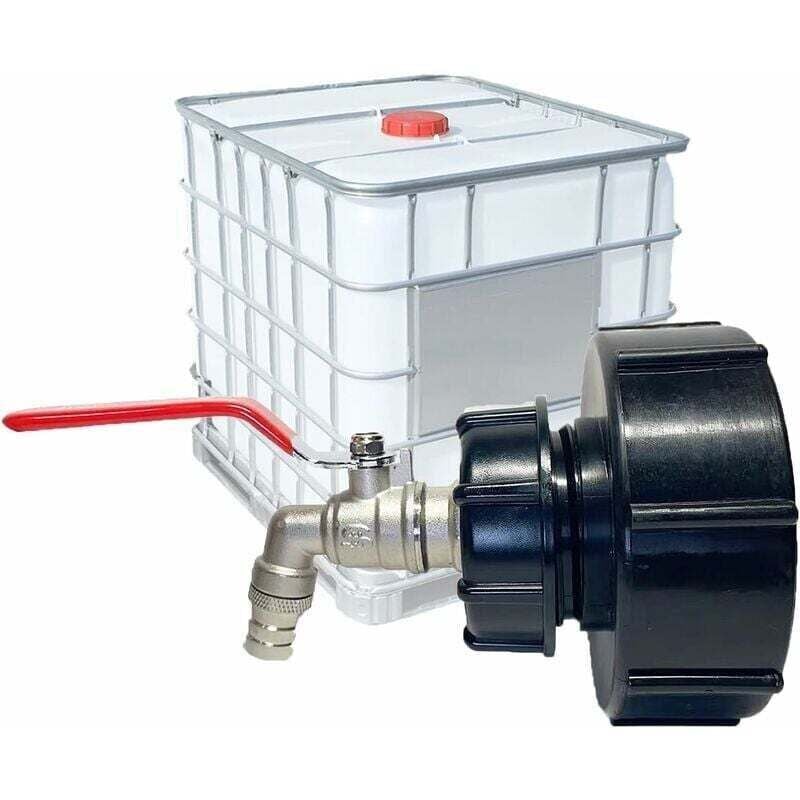 1pc Tank Tap Connector 1000L IBC Tank Adapter Tank Adapter S100x8/S60x6 Grob Gewinde 3/4 Tap Outlet Ventil Stecker Garten schlauch Armaturen