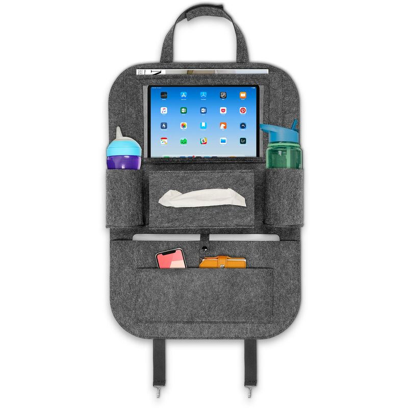 Ecence - 1x Rückenlehnen-Schutz Auto Filz Rücksitzschoner Kinder 60cm/23,6inch Organizer