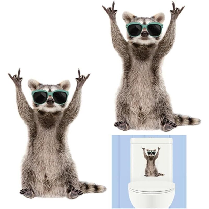 2 3D-Katzen-Wandtattoos, wasserfest/abnehmbar, Badezimmer-/Tierdekoration