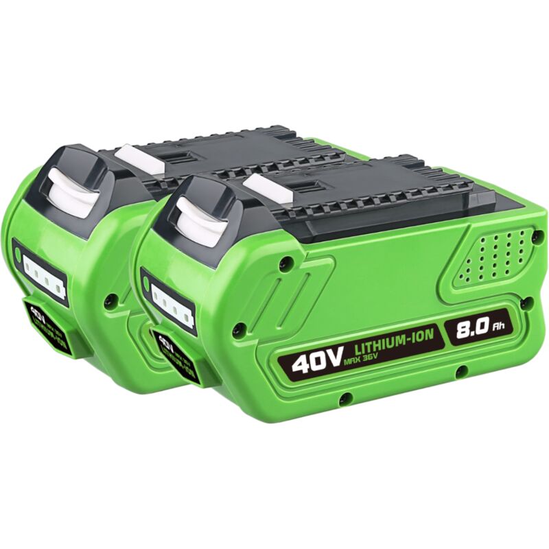 Pdstation - 2× 40V 8.0Ah 29462 29472 Akku Ersatz für 40V Greenworks Akku 40V Lithium-Ionen Akku 29252 20202 22262