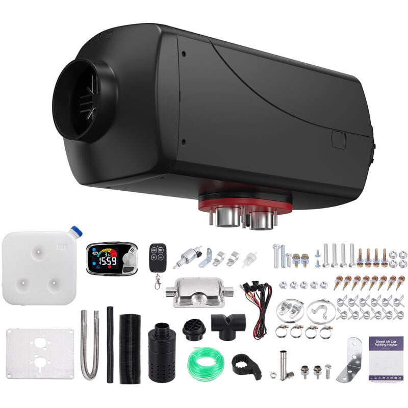 2-5KW Diesel Standheizung Lufterhitzer 12V/24V mit EU-Adapter, Drehknopf-Fernbedienung, ohne Bluetooth, für PKW, LKW, Van