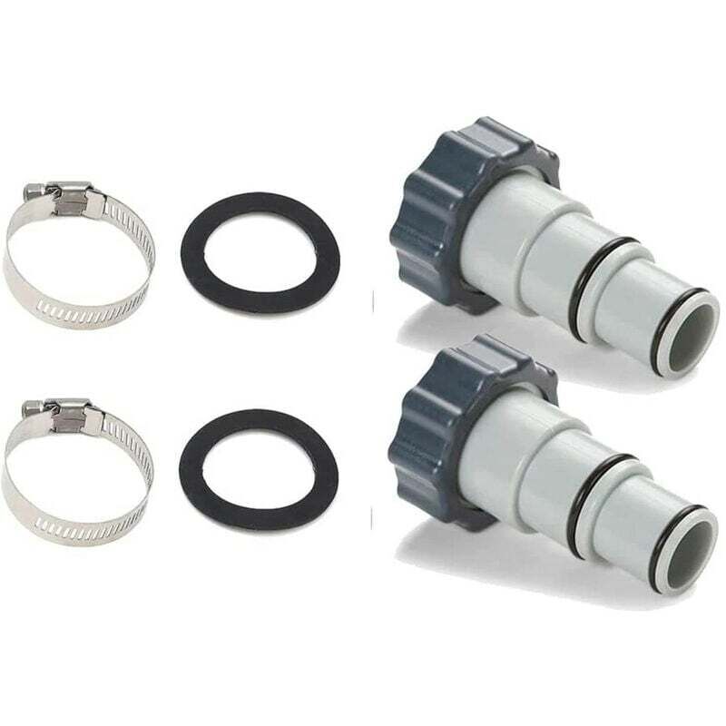 2 Poolschlauchadapter Ø 32 und 38 mm, Anschluss für Intex Poolpumpe