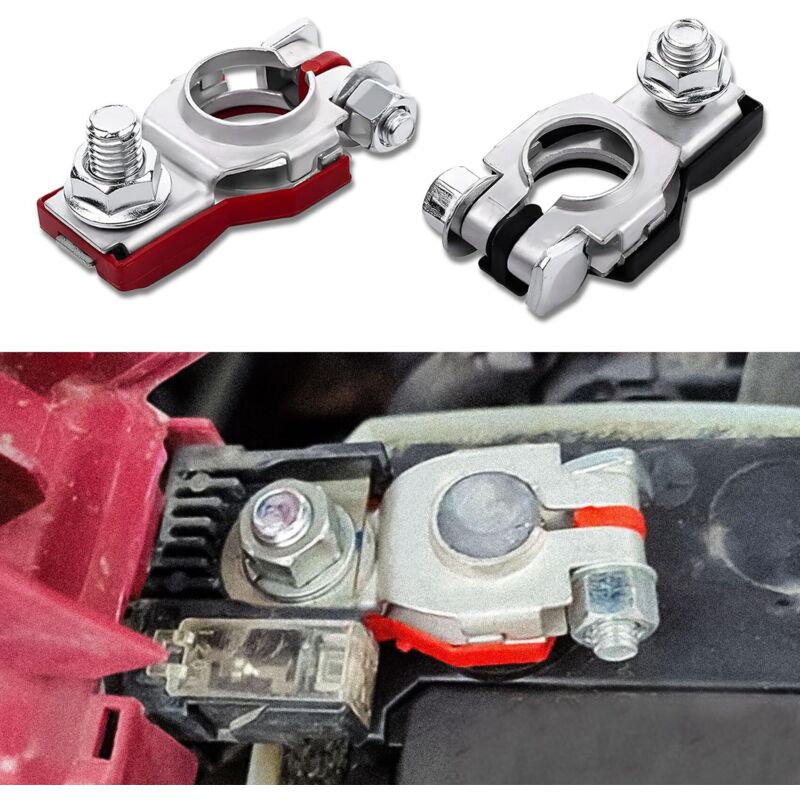 2 Batteriepolklemmen, Plus- und Minus-Batteriekabelklemmen, Kunststoffsockel, 243407F000 243407F001 Nissan Autoteile (2 Stück)