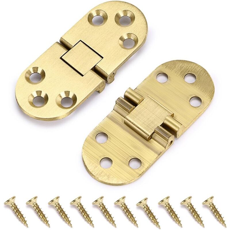 2 Schreibtischschubladenscharniere aus massivem Messing, 90 Grad, mit Schrauben, für Nähmaschine und Klapptisch