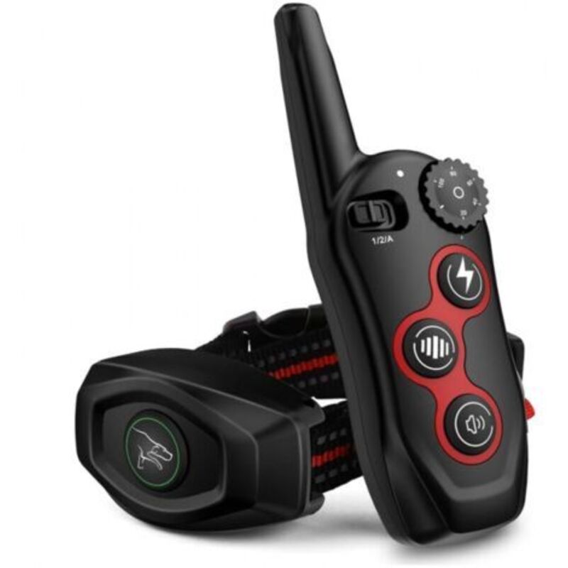 2-in-1 Anti-Bell-Halsband mit Fernbedienung - Wasserdichtes und stoßfestes Halsband, 3 Trainingsmodi, Signalton, Vibration, 400 m Vibrationsreichweite