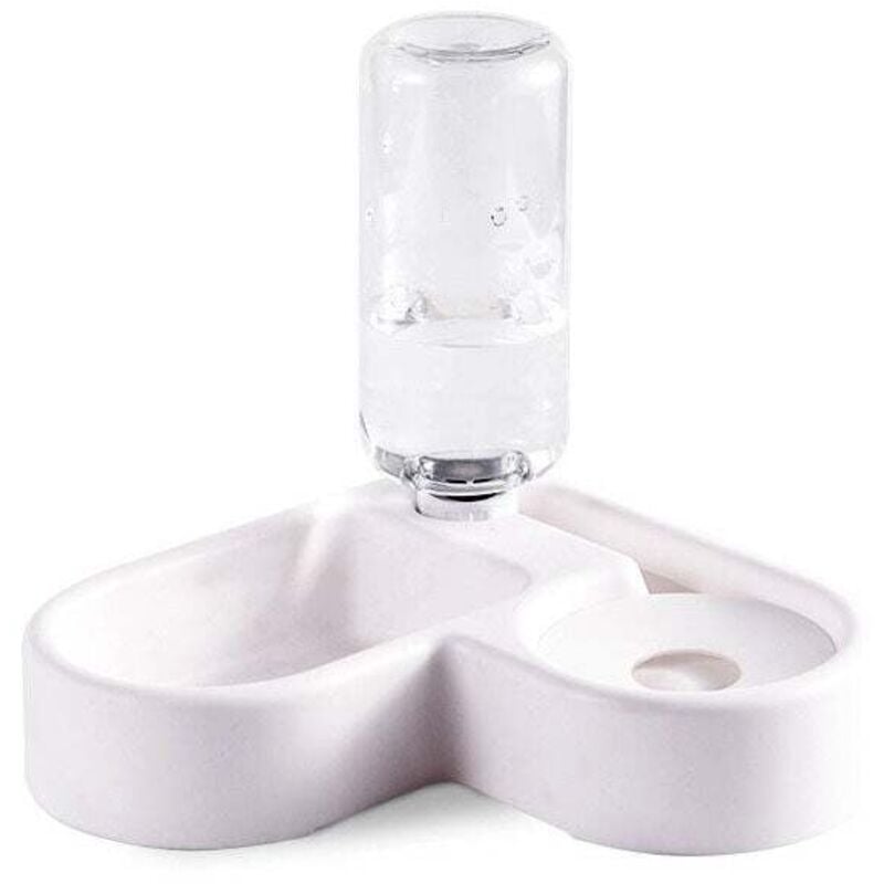 2-in-1 Automatischer Wasserspender für Haustiere, spritzwassergeschützter Trinker und Trockenfutterspender für Katze/Hund, Futternapf für Haustiere