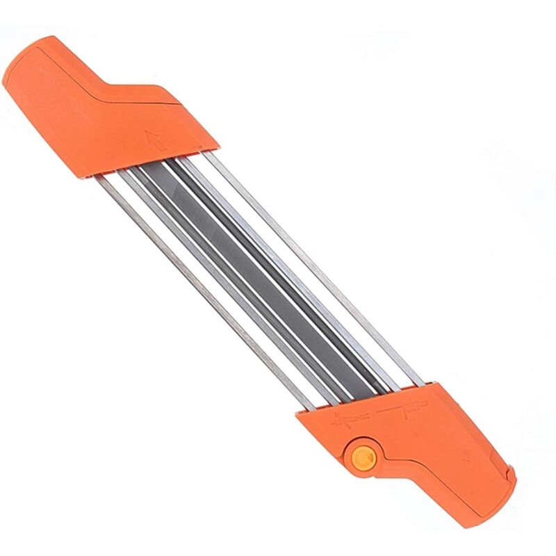 2-in-1 Easy File 3/8'/4,0 mm Kettensägen-Kettenschärfer, schnelles Kettensägen-Schärfset mit Griffen, passend für Chiansaw-Marken mit 3/8' Pitch