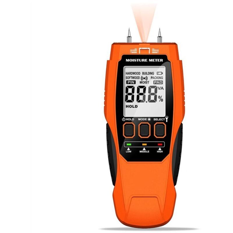 2-In-1-Feuchtigkeitsmesser, Zur SchimmelselbstprüFung, Wasserleckdetektor, Feuchtigkeitssensor für Brennholz, Trockenbau-Schimmeldetektor