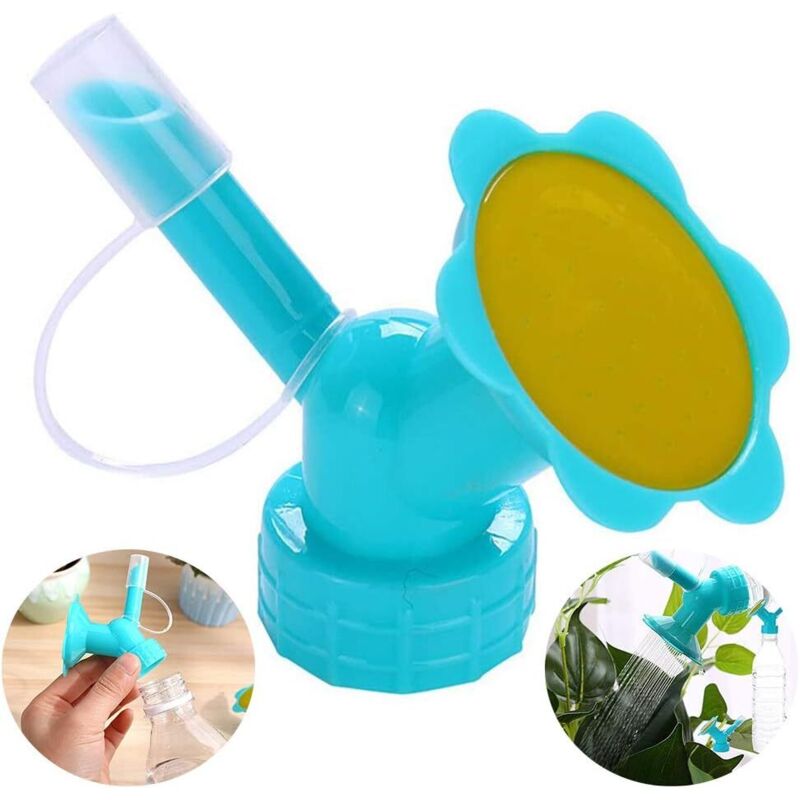 2-in-1 Gießkanne und Duschkopfflasche, Gartengeräte, Haushalts-Gießgeräte für Töpfe (2-teilig, Blau)