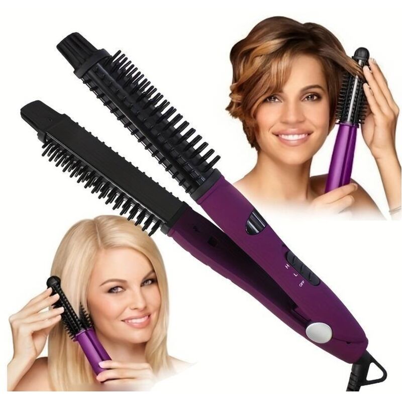 2-in-1 Glättungsbürste und Kamm, multifunktionales elektrisches Stylinggerät zum Glätten und Locken der Haare