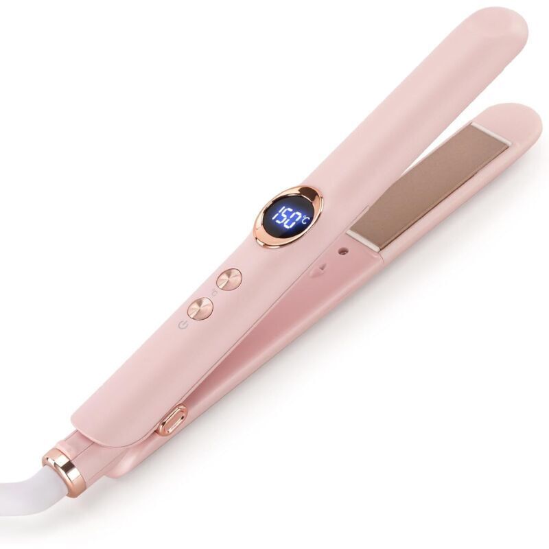 2-in-1 Haarglätter und Lockenstab, Glätteisen mit LED-Bildschirm, Keramikplatten, schnelles Aufheizen, 12 Temperaturstufen von 150 °C bis 210 °C