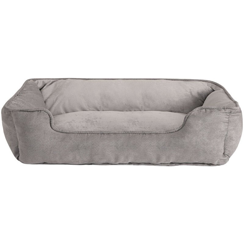 Lionto - 2-in-1 Hundebett Hundekissen Hundekörbchen Hundesofa Größe l 110x80 cm dunkelgrau/grau