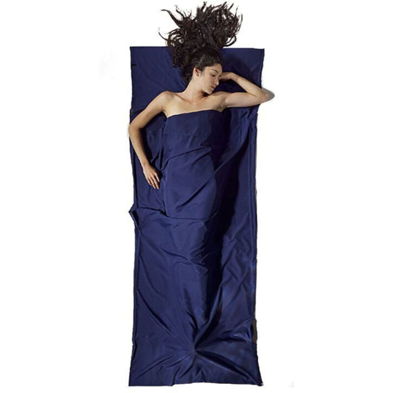 2-in-1 Kabinenschlafsack für Erwachsene mit Reißverschluss, Kissenfach, ultraleicht und komfortabel für Reisen und Reisedecke, 90 x 220 cm