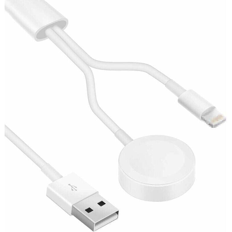 2-in-1-Ladegerät für iPhone und Apple Watch, Lightning-Kabel und magnetisches Ladekabel für Apple Watch/Pad Air/Mini