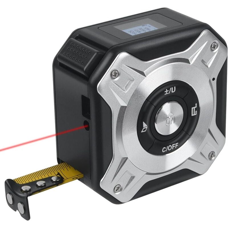 2-in-1-Laser-Maßband, wiederaufladbares Laser-Maßband mit 40 m Laser und 5 m Band, per USB wiederaufladbarer Infrarot-Entfernungsmesser,